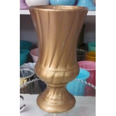 Vaso de louça dourado 